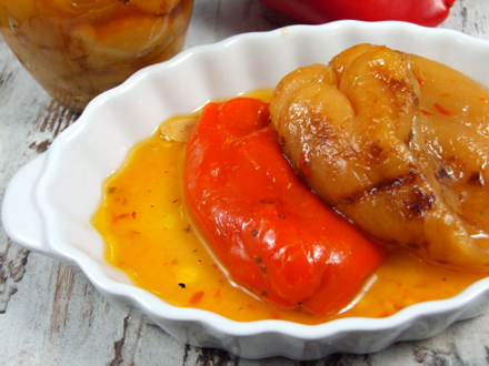 Preserved Roasted Bell Peppers in Olive Oil & Herbs (Jarred for Winter)