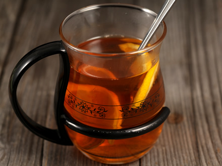 BLACK TEA WITH LEMON SYRUP AND OPTIONAL COGNAC