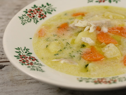 TRADITIONAL ROMANIAN SALTWATER FISH SOUP WITH LEMON AND DILL