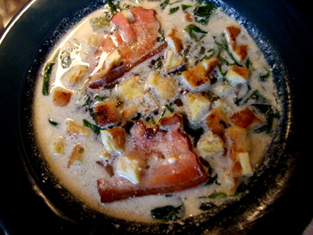 LETTUCE SOUP WITH KAIZER AND CREAM (OR SPINACH SOUP VARIATION)