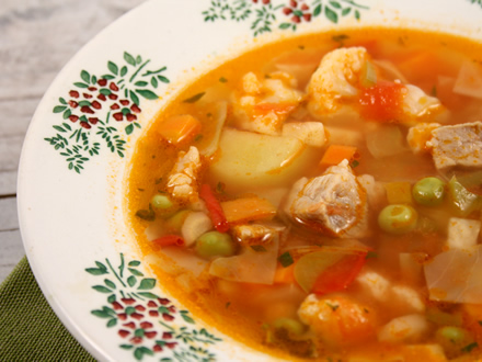 TRADITIONAL ROMANIAN RUSTIC PORK AND VEGETABLE SOUP
