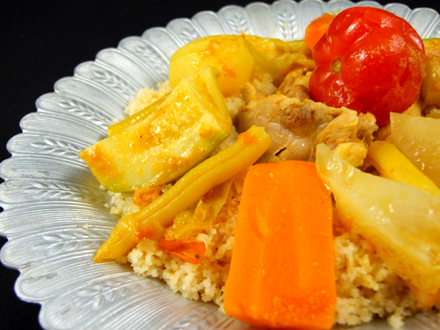 MOROCCAN-STYLE CHICKEN AND VEGETABLE TAGINE WITH COUSCOUS