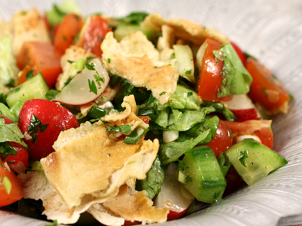 WINTER SUMMER SALAD WITH CHERRY TOMATOES, CUCUMBER & ZA’ATAR