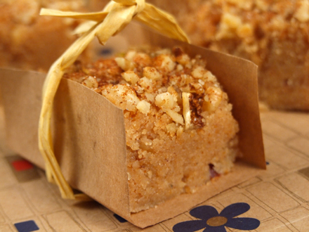 Traditional Turkish Semolina Halva with Walnuts and Cinnamon