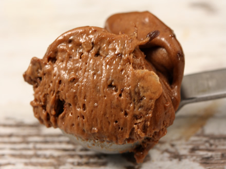 RICH CHOCOLATE MOUSSE ICE CREAM WITH HOMEMADE STRACCIATELLA