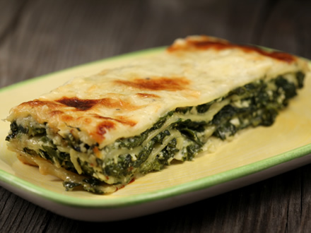 GREEK-INSPIRED ROMANIAN SPINACH LASAGNA WITH URDA AND SHEEP CHEESE