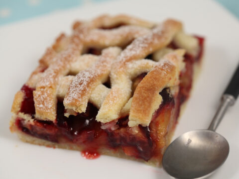 WEEKEND PLUM TART WITH A BUTTERY LATTICE CRUST