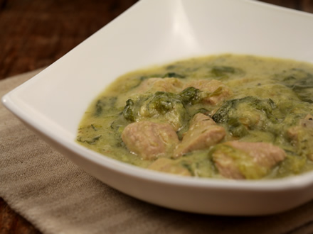 LIGHT PORK STEW WITH FRESH GREENS IN A TANGY DILL SAUCE