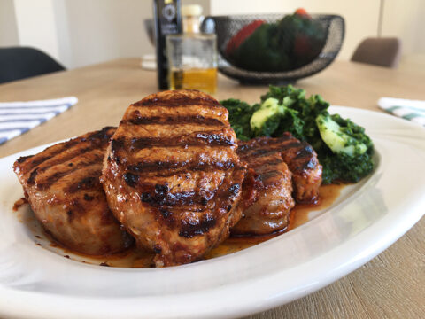 MARINATED PORK TENDERLOIN WITH SPINACH AND POTATOES