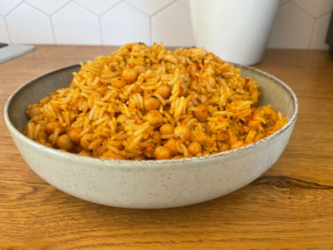 Flavorful Vegetarian Protein Side Dish: Spiced Chickpea and Basmati Rice