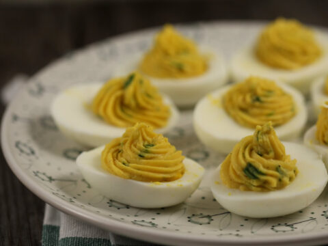 Classic Deviled Eggs with Tarragon and Green Onion – Two Serving Styles
