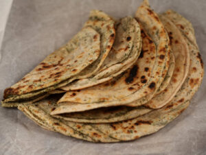 Pudina Paratha – Indian Layered Flatbread with Butter and Mint